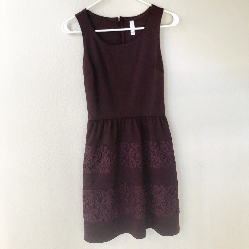XS burgundy lace tank dress